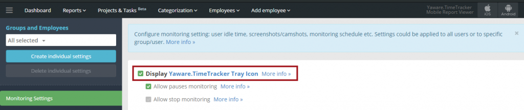 Display Yaware.TimeTracker Tray icon