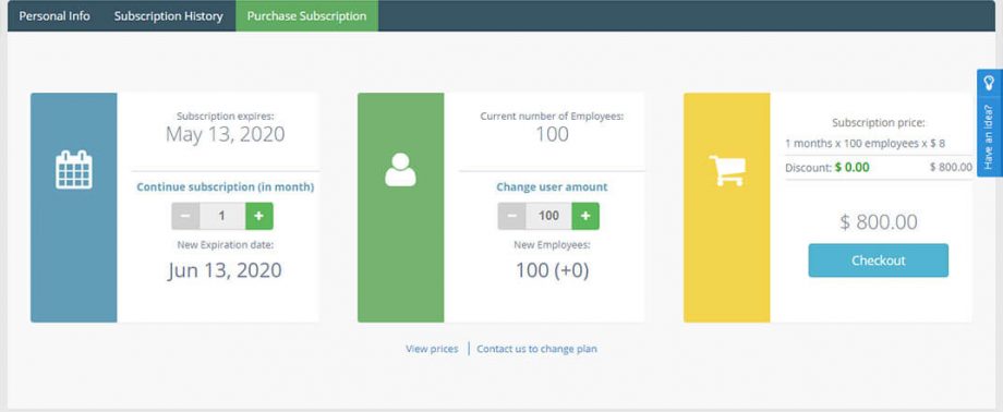 Subscription form